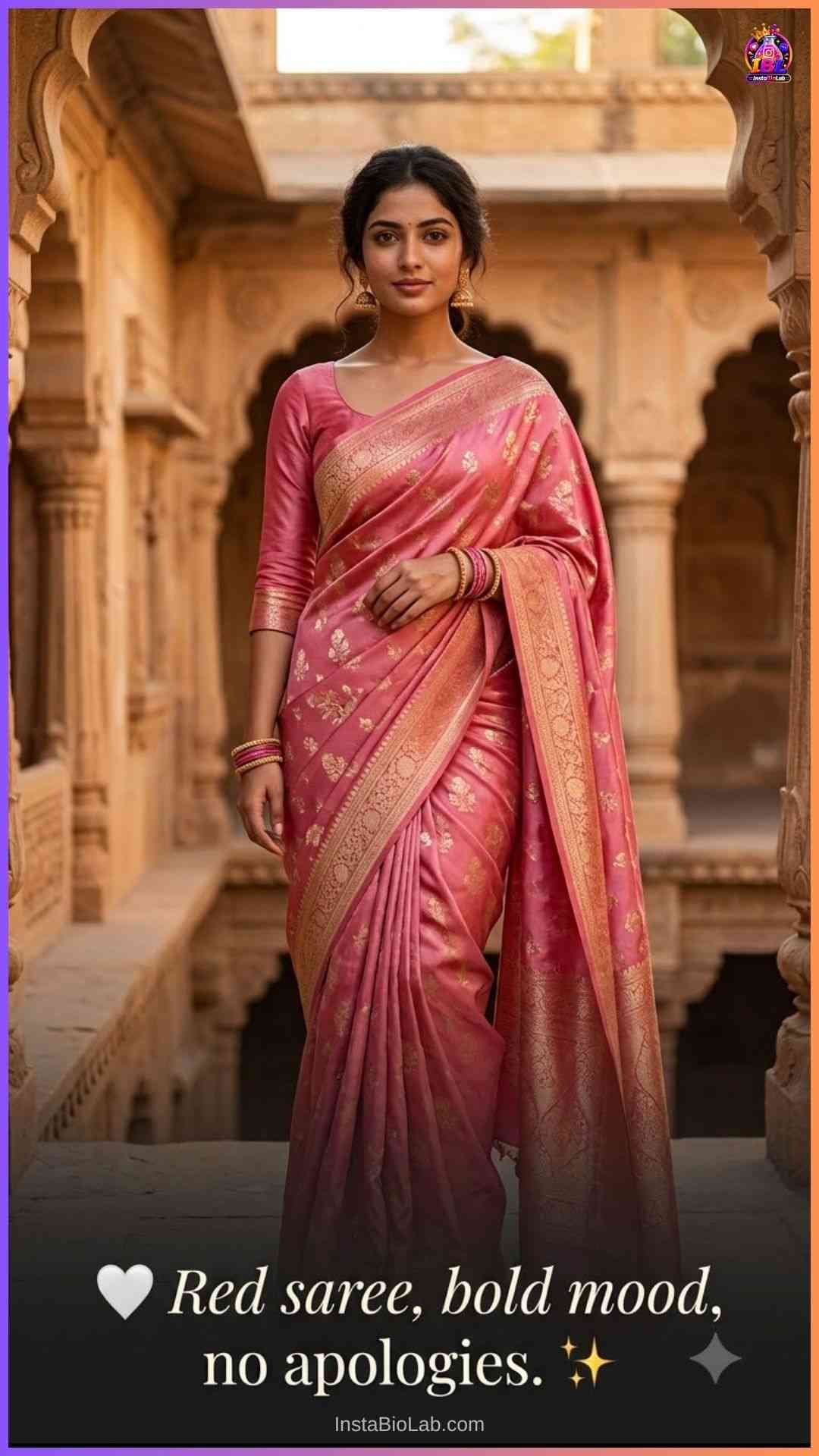 Red Saree Caption For Instagram​